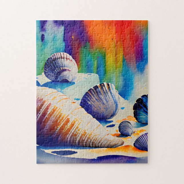 Seashells on a Colorful Background Jigsaw Puzzle (Vertical)