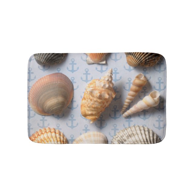 Seashells On Anchor Backdrop Bath Mat (Front)