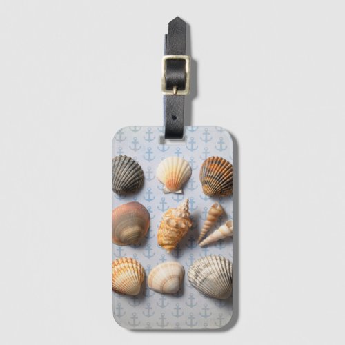 Seashells On Anchor Backdrop Luggage Tag