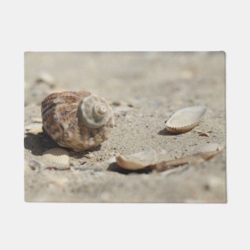 Seashells On Sand By The Sea Doormat