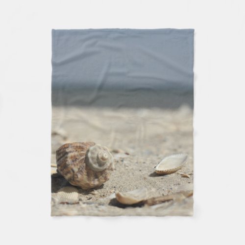 Seashells On Sand By The Sea Fleece Blanket
