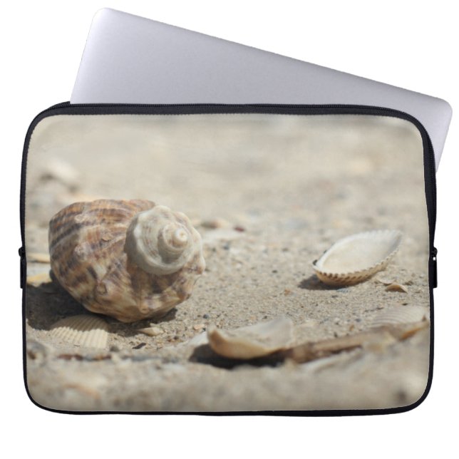 Seashells On Sand By The Sea Laptop Sleeve (Front)