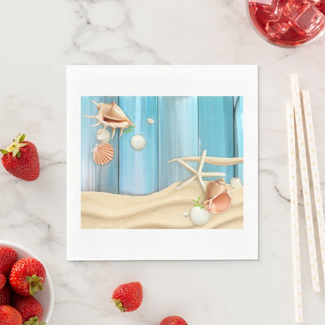 Seashells On Sand Napkins (Creator Uploaded)