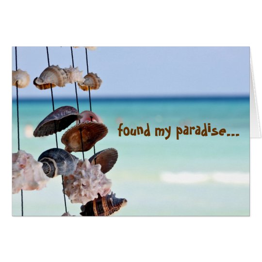 seashells on sea background card