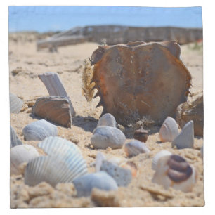 Seashells on the Beach by Shirley Taylor Cloth Napkin