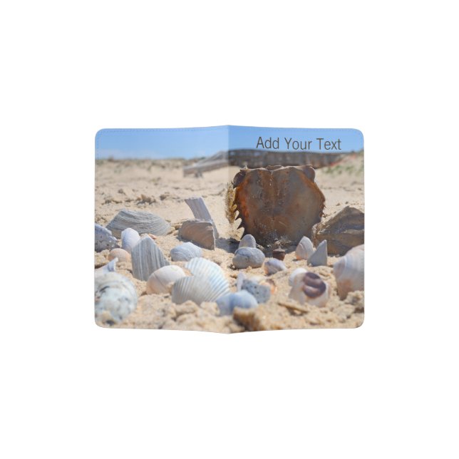 Seashells On The Beach by Shirley Taylor Passport Holder (Opened)