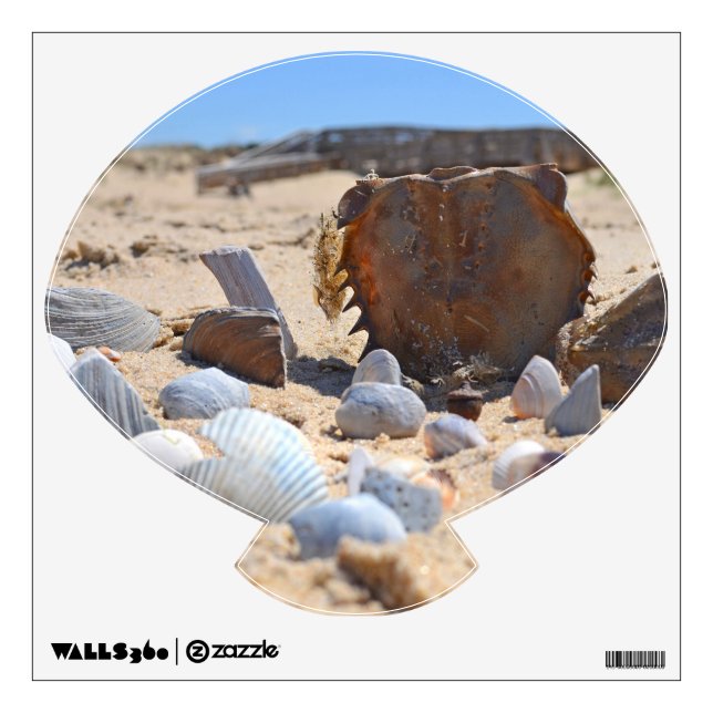Seashells on the Beach by Shirley Taylor Wall Sticker (Front)