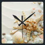 Seashells on the beach clock<br><div class="desc">Seashells on the beach clock</div>