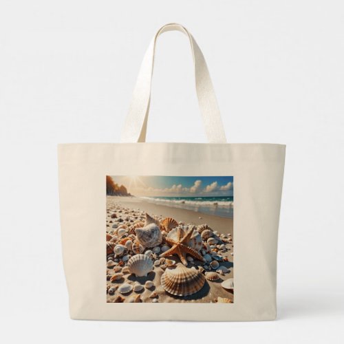 Seashells on the Beach Jumbo Tote Bag