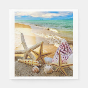 Seashells on the beach napkins