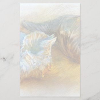 Seashells On The Beach Stationery by watercoloring at Zazzle
