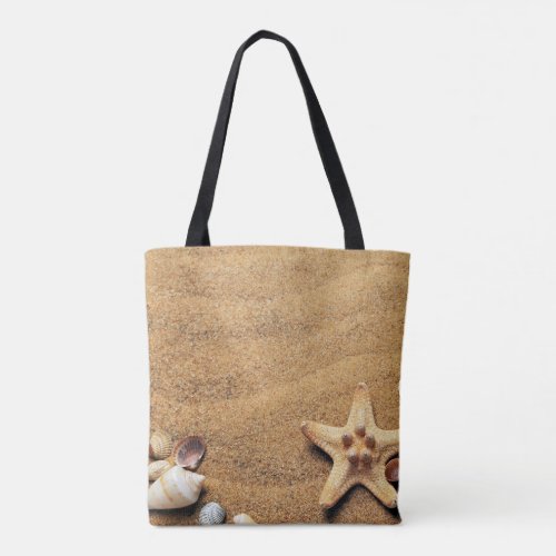 Seashells on the beach tote bag