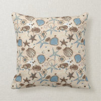 Seashells On The Sand Throw Pillow