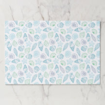 Seashells Paper Placemat, Coastal Birthday Party