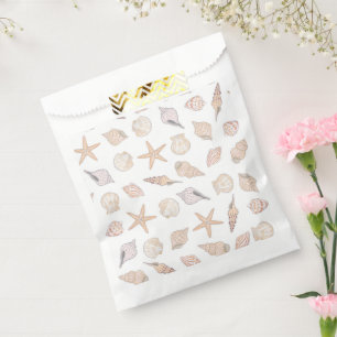 Seashells Party Gift Bags, Beach Coastal Favor Bag