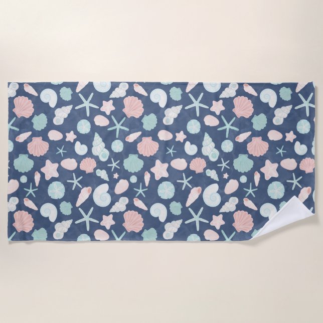 seashells pattern beach towel (Front)