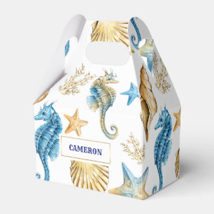 Seashells Pattern Beach Wedding Favor Boxes