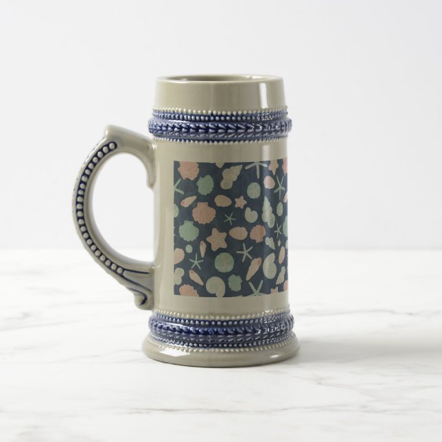 seashells pattern beer stein (Left)