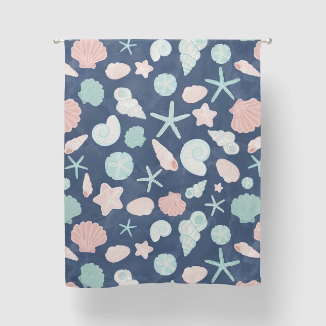 seashells pattern blackout curtains (Front)