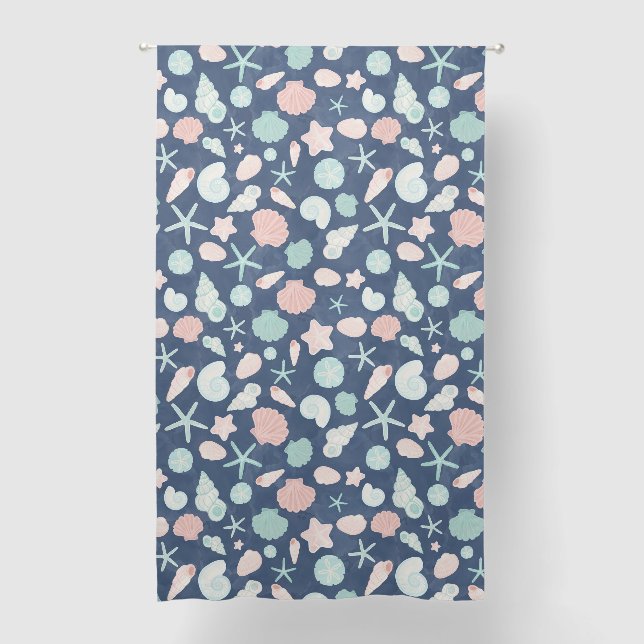 seashells pattern blackout curtains (Front)