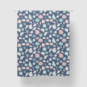 seashells pattern blackout curtains