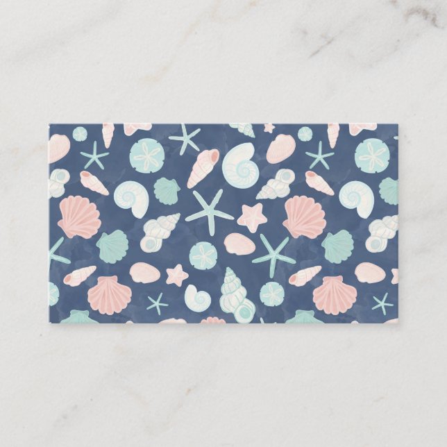 seashells pattern business card (Front)