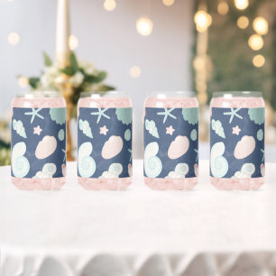 seashells pattern can glass