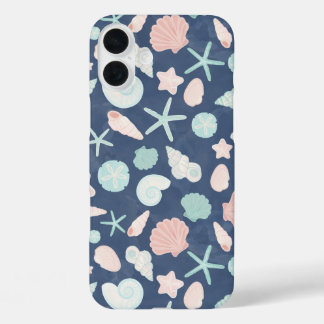 seashells pattern iPhone 16 plus case