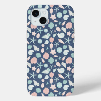 seashells pattern iPhone 15 plus case