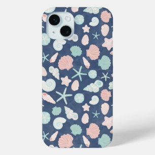 seashells pattern iPhone 15 plus case