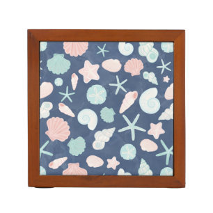 seashells pattern desk organizer