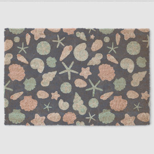 seashells pattern fiber doormat