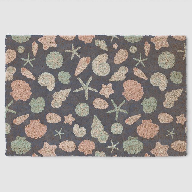seashells pattern fiber doormat (Front)