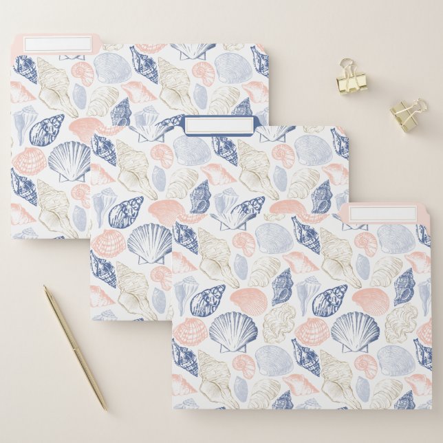 Seashells Pattern  File Folder (Set)