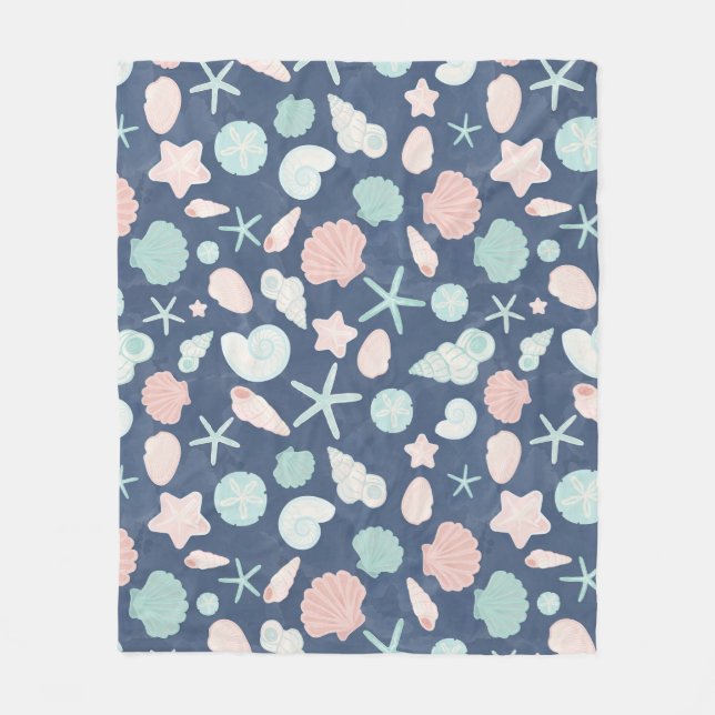 seashells pattern fleece blanket (Front)