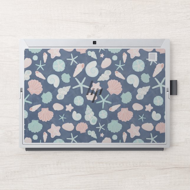 seashells pattern HP laptop skin (Front)