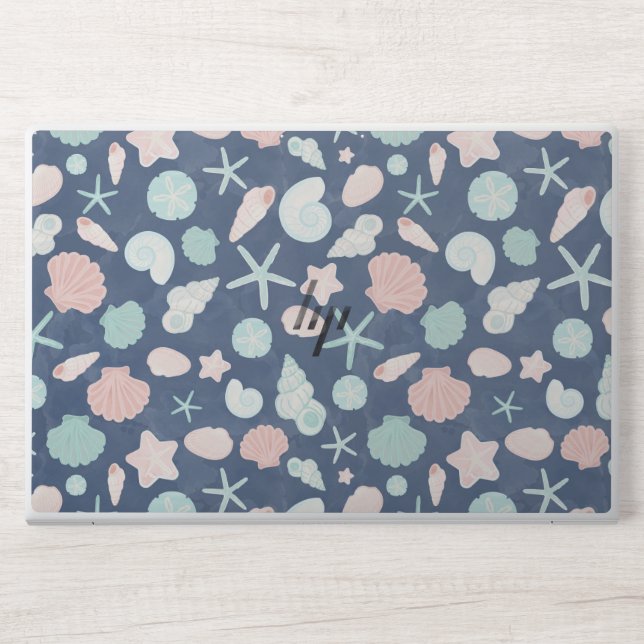 seashells pattern HP laptop skin (Front)