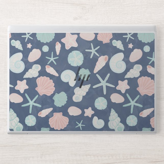 seashells pattern HP laptop skin (Front)
