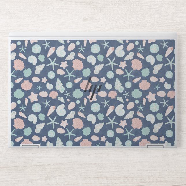 seashells pattern HP laptop skin (Front)