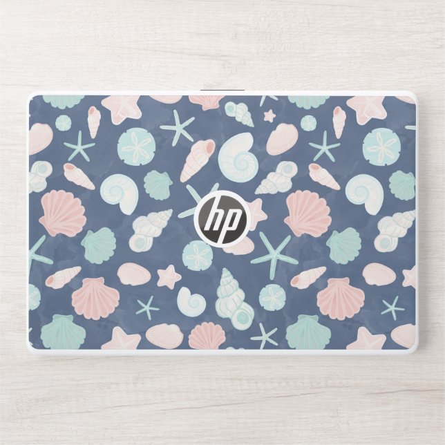 seashells pattern HP laptop skin (Front)