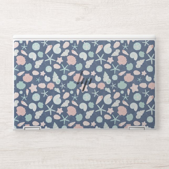 seashells pattern HP laptop skin (Front)