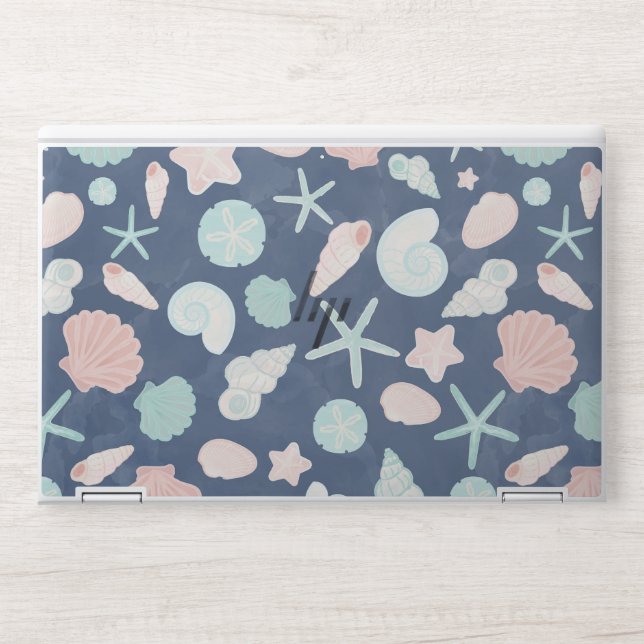 seashells pattern HP laptop skin (Front)