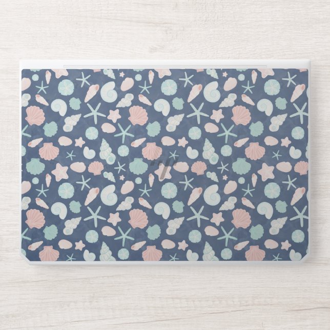 seashells pattern HP laptop skin (Front)