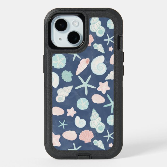 seashells pattern iPhone 15 case (Back)