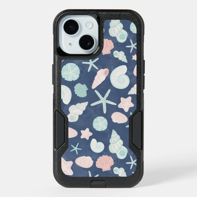 seashells pattern iPhone 15 case (Back)