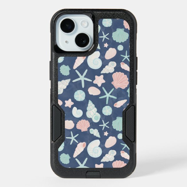seashells pattern iPhone 15 case (Back)