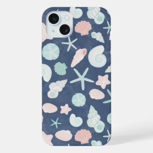 seashells pattern iPhone 15 plus case