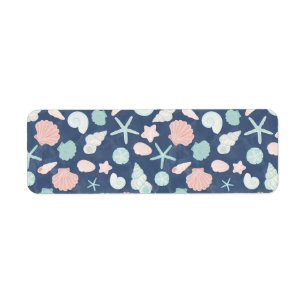 seashells pattern label