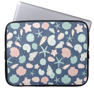 seashells pattern laptop sleeve