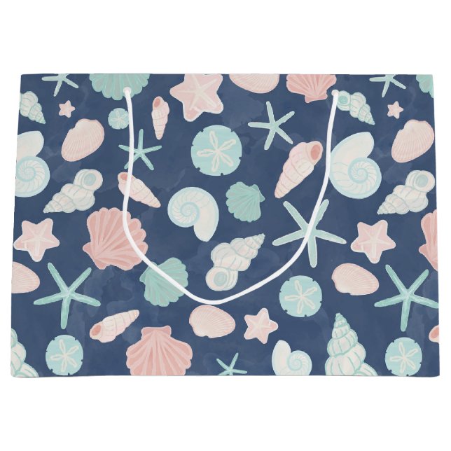 seashells pattern large gift bag (Front)